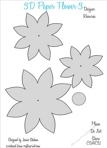 Printable 3d Paper Flowers Template Printable Templates