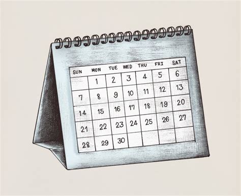 Hand Drawn Blue Desk Calendar Illustration Stock Image Image Of