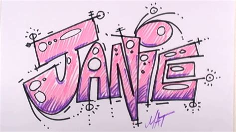 Graffiti Writing Janie Name Design 24 In 50 Names Promotion Mat