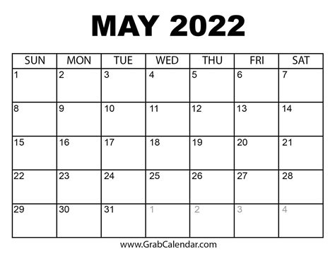 Free Printable May 2022 Calendars Wiki Calendar May 2022 Calendars 25