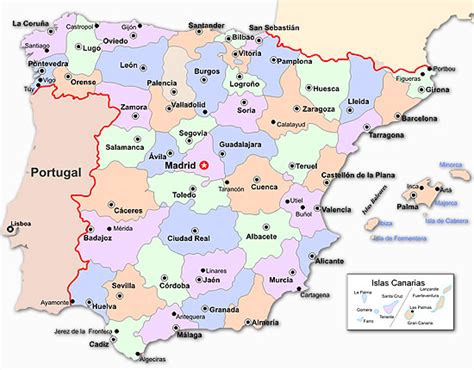 En españa existen un total de 50 provincias. Mapa de españa por provincias