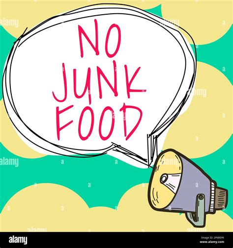 Sign Displaying No Junk Food Business Showcase Stop Eating Unhealthy