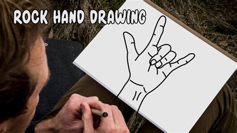 How To Draw Rock Hand Sign Rockstar Drawing Easy Youtube