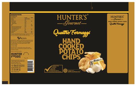 Hunters Gourmet Hand Cooked Potato Chips Quattro Formaggi G099149 Grovara