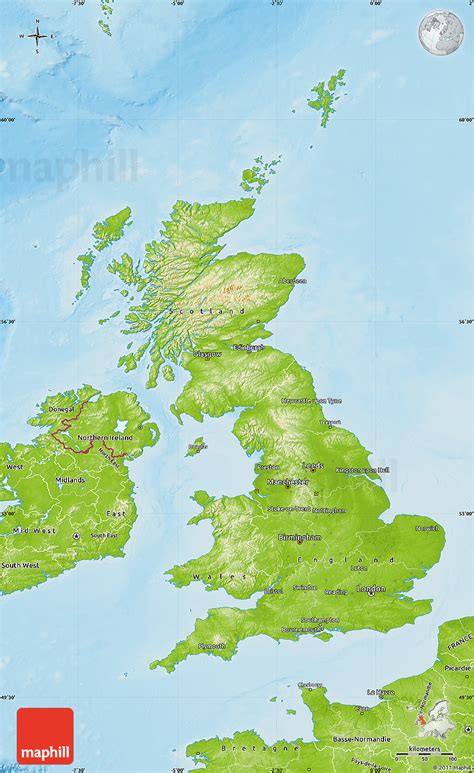 Physical Map Of United Kingdom