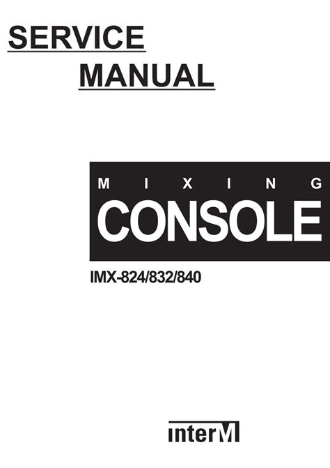 Inter M Imx 824 Service Manual Pdf Download Manualslib