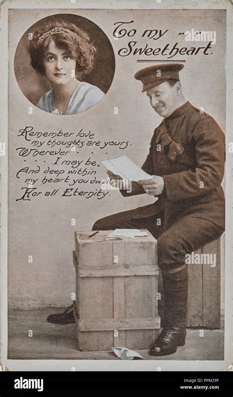 Ww1 Postcard Front ‘to My Sweetheart Stock Photo Alamy