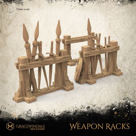 3d Printable Weapon Racks By Gracewindale Mini Scenery