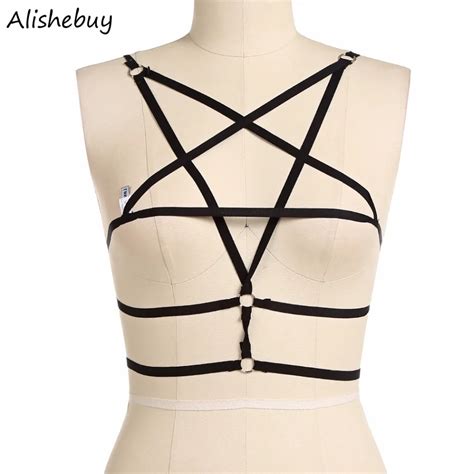 2017 Sexy Women Girl Hollow Out Elastic Cage Bandage Strappy Halter Bra Bustier Cropped Belt