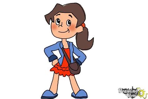 How To Draw A Cartoon Girl Drawingnow
