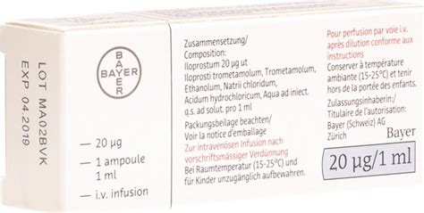 Ilomedin Infusionskonzentrat 20mcgml Iv Ampullen 1ml In Der Adler