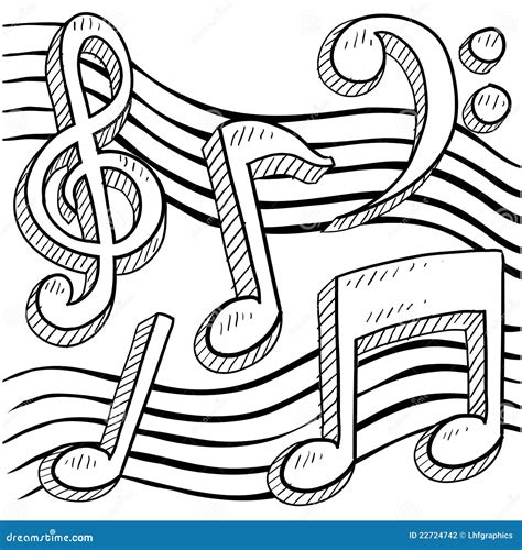 Music Notes Sketch Stock Vector Illustration Of Clef 22724742