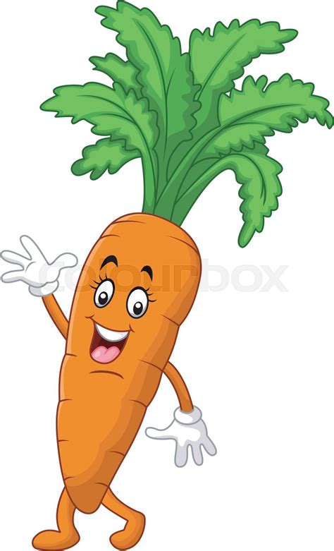 Happy Carrot Cartoon Stock Vector Colourbox