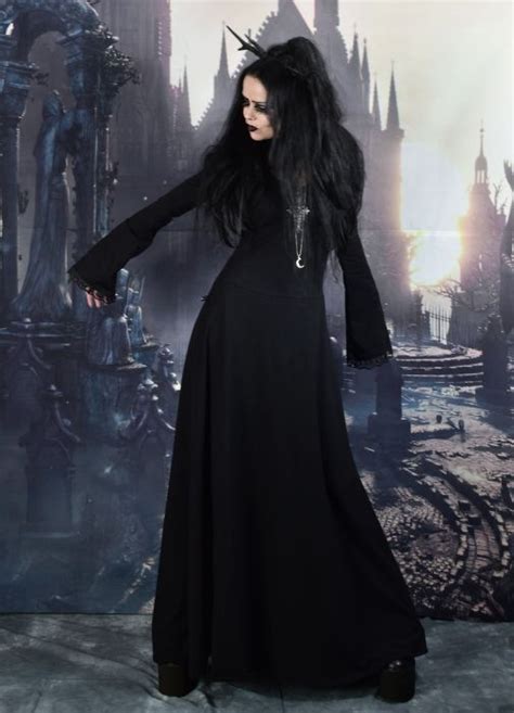 Gofficeia Witch Dress Long Cottong Lycra Steampunk Goth Dress By