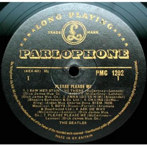 The Beatles Please Please Me 12 Vinyl Lp Pmc1202 Black And Gold