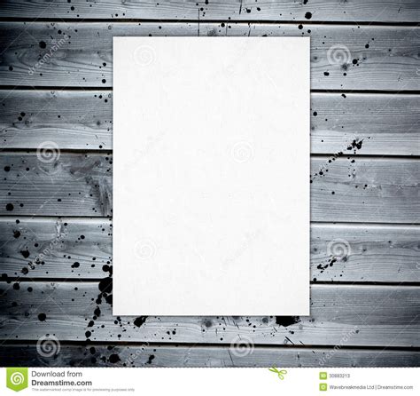 White Poster Pin Against A Wooden Boards Wall Stock Illustration