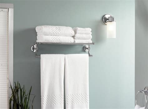 Explore moen's collection of bathroom towel racks and vanity shelving available in several designer styles and finishes from modern chrome to transitional polished nickel to traditional oil rubbed bronze. moen iso accessories | Towel shelf, Bath shelf, Bathroom ...