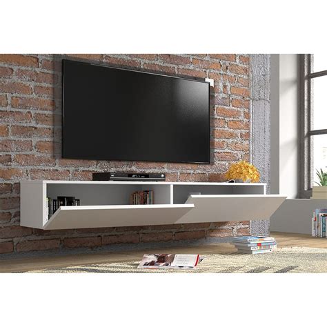 Berno White Wall Mounted Floating Modern 71 Tv Stand By Meble Furniture