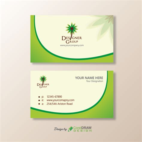 Download Vector Green Simple Business Card Design Coreldraw Design