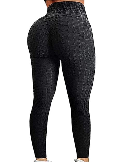 Buy Fittoo High Waisted Yoga Pants Tummy Control Scrunched Booty Leggings Workout Running Butt