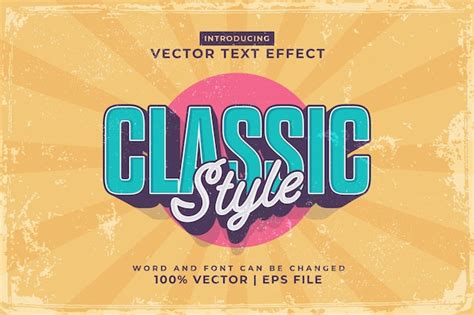 Premium Vector Editable Text Effect Classic Vintage 3d Template Style