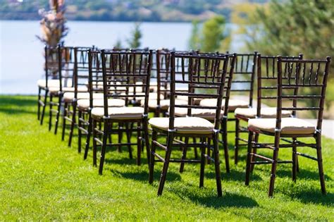 Premium Photo Rows Of Chairs For Guests At An Open Air Wedding Ceremony