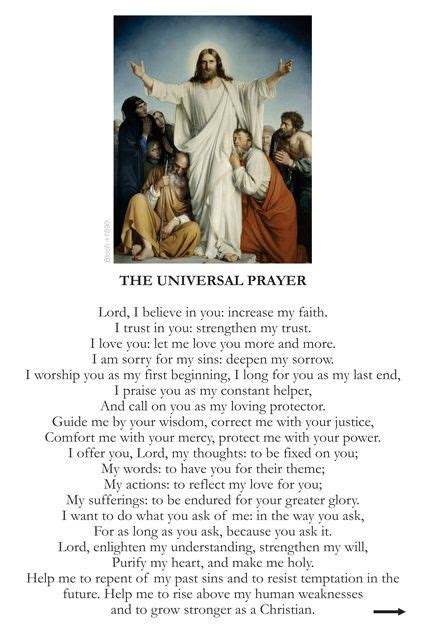 Universal Prayer Card Universal Prayer Prayers Catholic Prayers