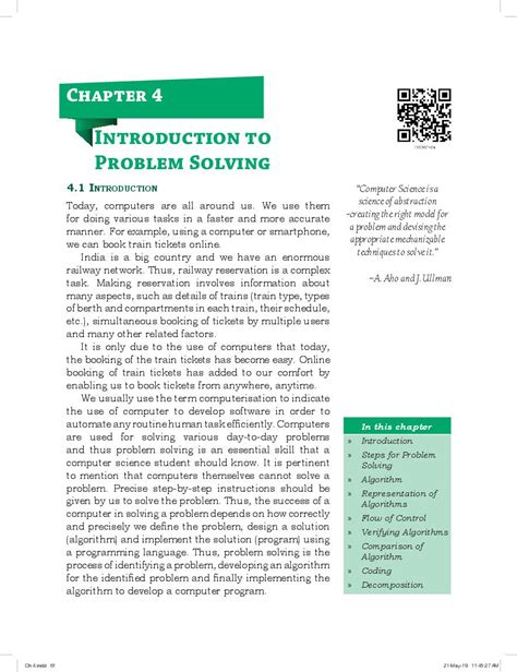 Ncert Book Class Computer Science Chapter Introduction To Problem