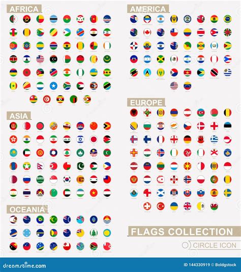 Alphabetically Sorted Circle Flags Of The World Set Of Round Flags