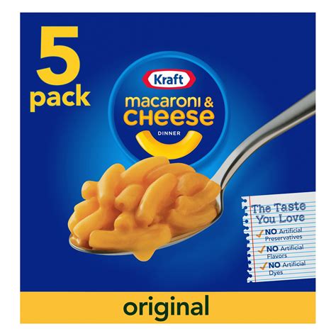 Kraft Original Flavor Mac And Cheese 5 Ct 725 Oz Multipack