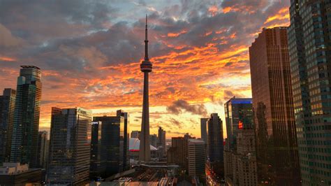The City Of Toronto Ablaze Oc 2048 X 1152 Wallpaper Background