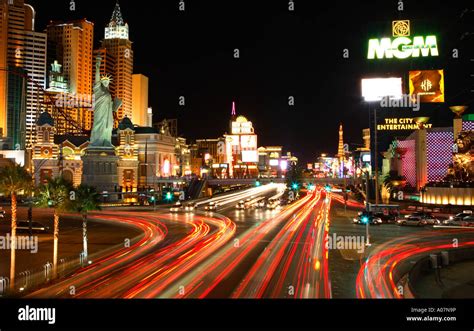 Traffic Speeds Along The Las Vegas Strip Stock Photo Alamy