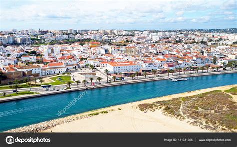 Aerial From The City Lagos In The Algarve Portugal — Stock Photo