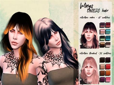 Sims 4 Hairs The Sims Resource Wings On1020 Hair Retextured By
