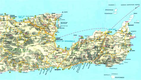 Carte Routiere De La Crete Map Of East Crete Le R Seau Routier Est