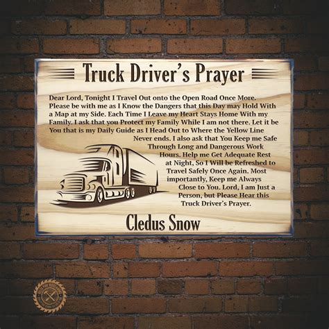 Personalized Truck Drivers Prayer Plaque Truck Etsy