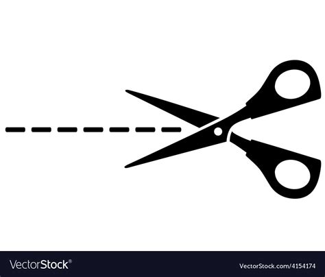 Want to discover art related to lineart? Scissors silhouette and cut line Royalty Free Vector Image