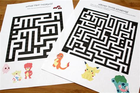 Printable Pokémon Puzzles For Kids Maze And Word Search