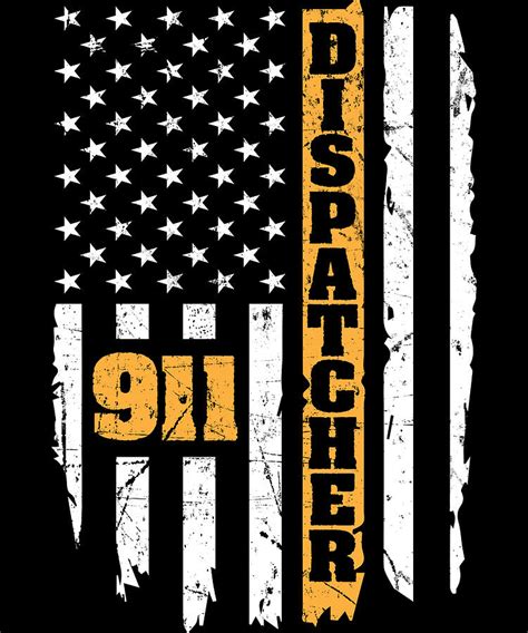 911 Dispatcher American Flag Usa Digital Art By Michael S Pixels