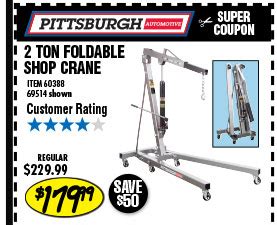 This video shows how to properly install the support arms for the 2 ton harbor freight engine hoist. Harbor Freight Tools: Huge Garage & Shop Blowout Sale | Milled