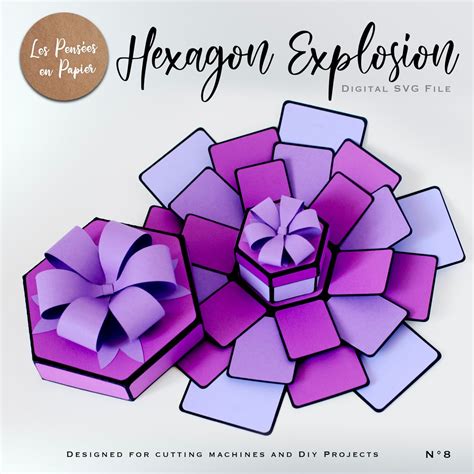Hexagon Explosion Box Svg File Instant Download Svg Etsy