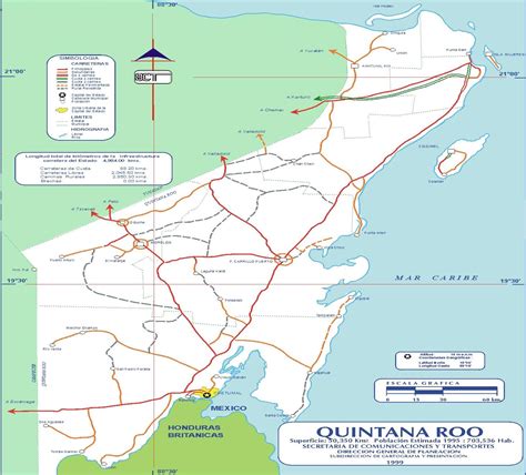 Quintana Roo Road Map 1999 Full Size