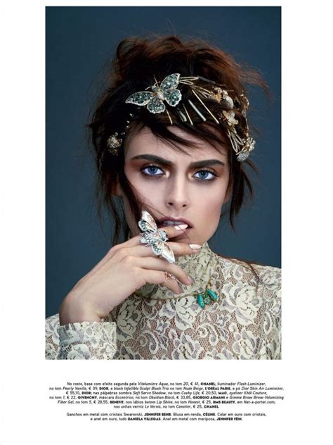 Zuzana Gregorova Tries On Butterfly Beauty For Vogue Portugal Fashion