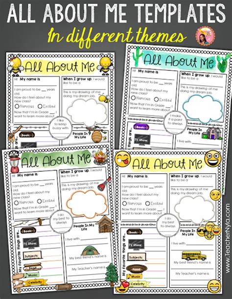 All About Me Writing Templates Writing Activities Teaching