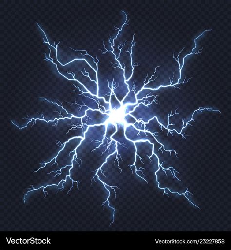 Lightning Thunder Flash Electricity Spark Strike Vector Image
