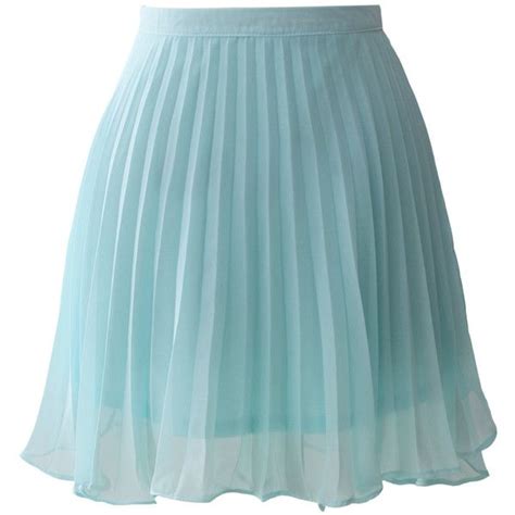 Chicwish Ethereal Frilling Pleated Skirt In Seafoam Skirts Blue