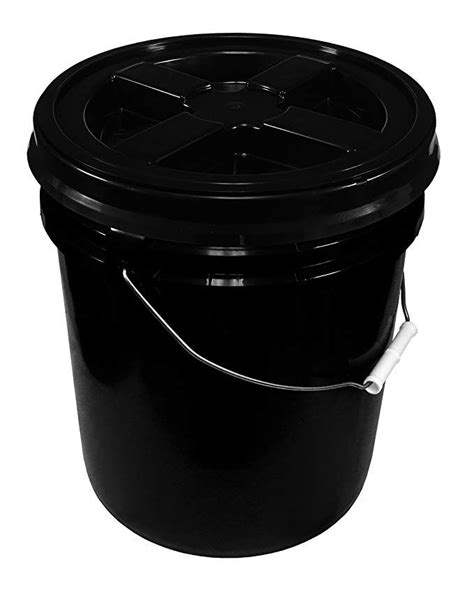 Black 5 Gallon 90 Mil Bucket With Gamma Seal Lid Black Review Long