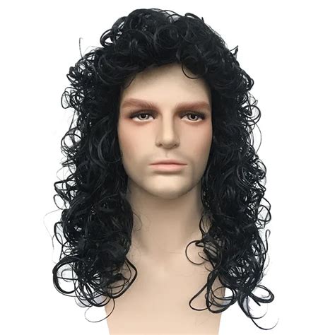 Wigs For Men Fashion Black Long Cruly Mens Wig Party Wave Man Wig