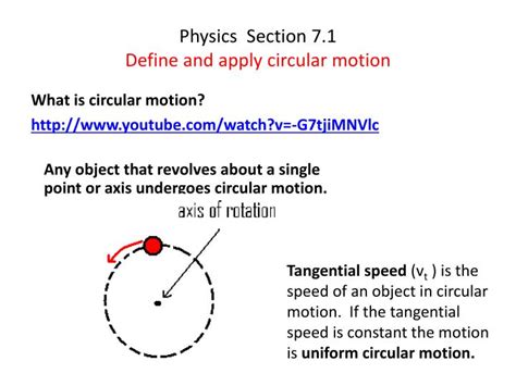 PPT - Physics Section 7.1 Define and a pply circular motion PowerPoint ...
