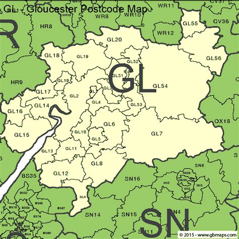 Map Of Gl Postcode Districts Gloucester Maproom Vrogue